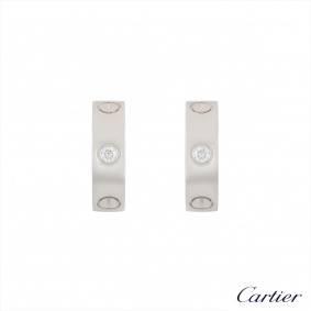 Cartier 18k White Gold Diamond Love Earrings B8022800